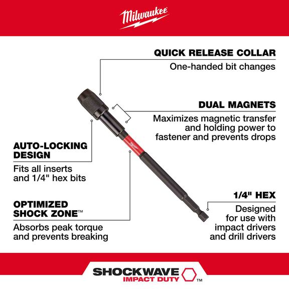 SHOCKWAVE&trade; 6" Impact Locking Bit Holder image number 1