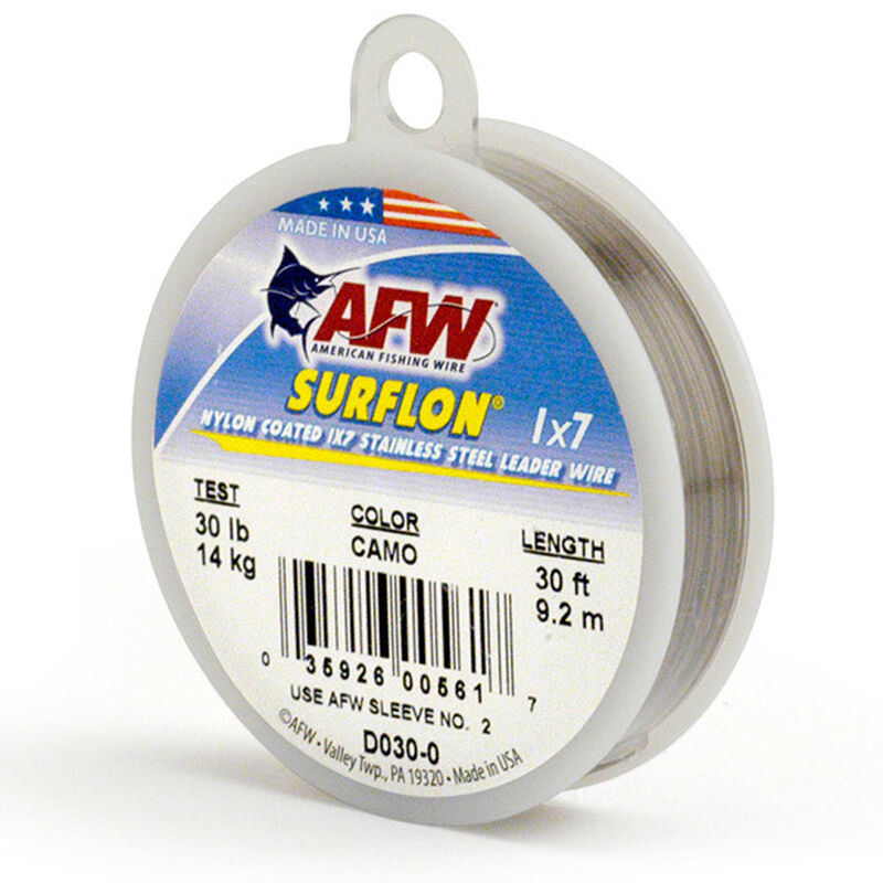 AMERICAN FISHING WIRE Surflon Nylon Coated Stainless Leader Wire, 30