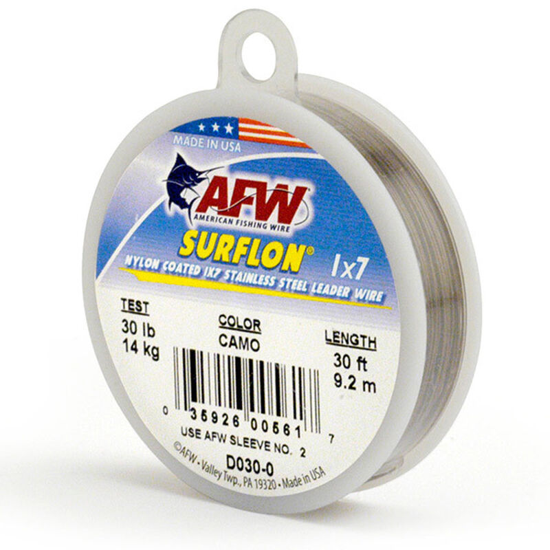 Surflon Nylon Coated Stainless Leader Wire, 30', Camo Brown, 40 lbs. image number 0