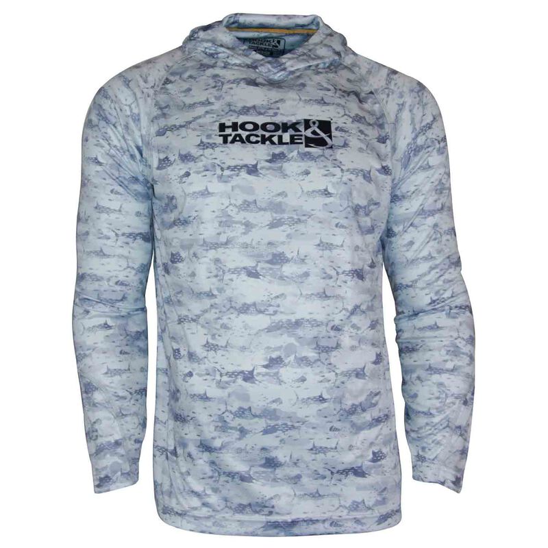 Hook & Tackle Men's Billfish Camo Hooded Shirt, in Gray Camo, Size 2XL | by West Marine