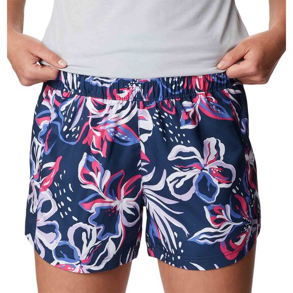 Columbia Women's Tamiami Pull-On Short, Red Hibiscus, 2X Plus