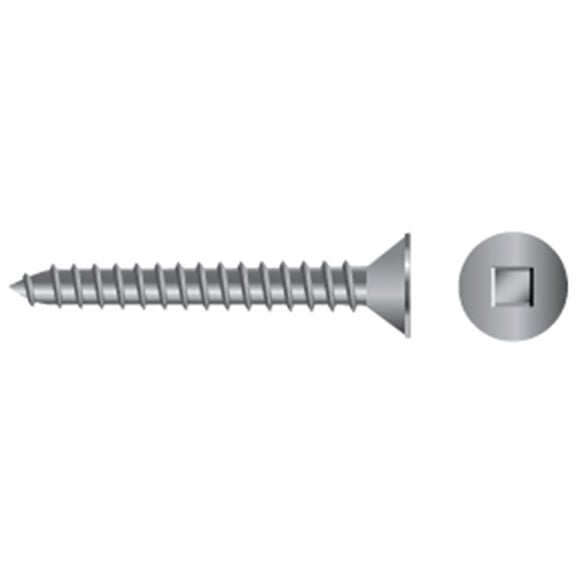 #10 X 1 1/4" Stainless Steel Square Drive Flat-Head Tapping Screws, 100-Pack image number 0