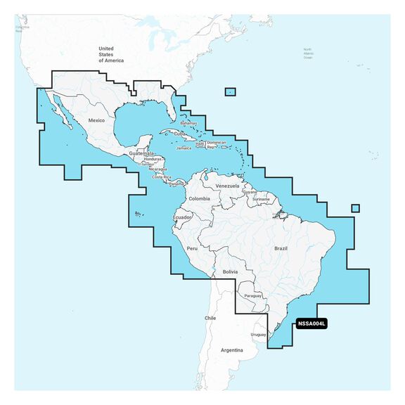 Navionics+ SA004L Mexico, Caribbean to Brazil Electronic Chart image number 0