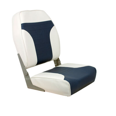 Blue and White High Back Folding Seat