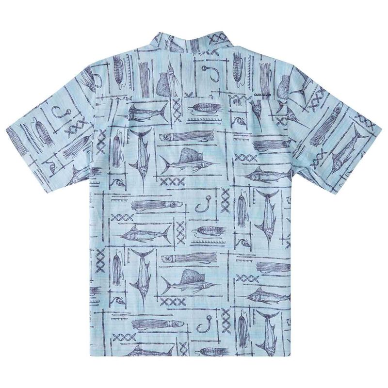 Men's Blue Water Fish Shirt image number null