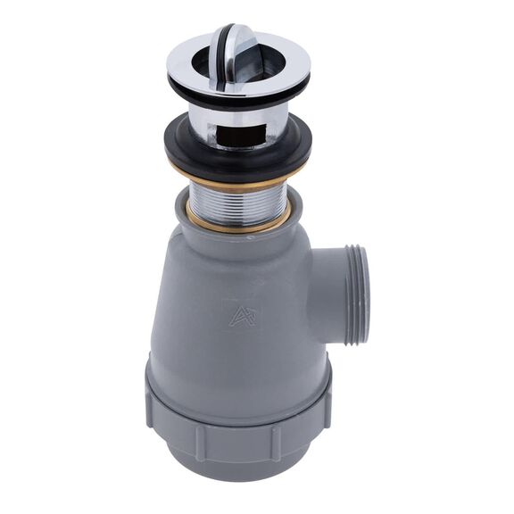 1-1/2" Drain, Flip Trap Sink Drain with Overflow, 1-1/4"-M Thread Chrome image number 0