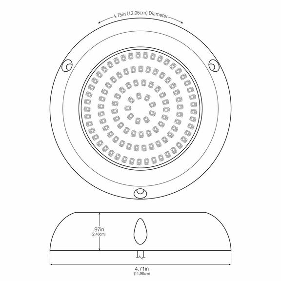 4 3/4" Underwater LED Light with Stainless Steel Housing, Blue image number 3