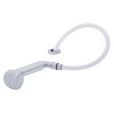 Deck-Mount Sprayer Large Chrome Sprayer No Hook, w/Elbow, 10' White Rubber Hose, Low Profile Holder image number 1