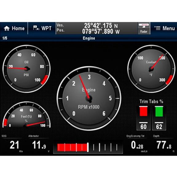 a78 Multi-Function Display with DownVision Sounder, CPT-100 CHIRP Transducer and Navionics+ Charts, Non-WiFi image number 3