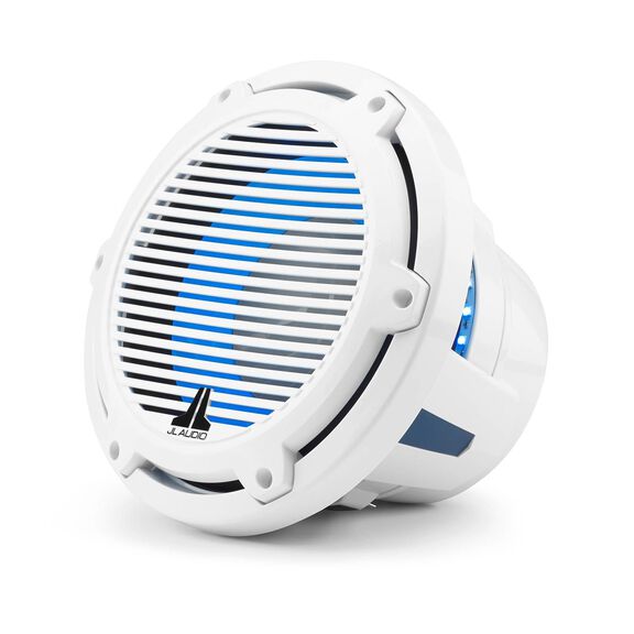 M6-10IB-C-GwGw-i-4 10" Marine Subwoofer Driver, White Classic Grille with RGB LED Lighting image number 1