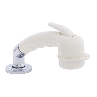 Deck-Mount Sprayer Small Warm White Sprayer w/Elbow, 6' Stainless Steel Hose, Low Profile Holder