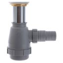 1-3/4" Drain, Touch Trap Sink Drain with Cover no Overflow, 1-1/4" & 1-1/2" Hose Barb Brushed Nickel image number 4