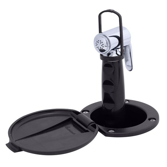 Recessed Shower Black Cup & Lid, Hammer-Head Black Sprayer, 6' Stainless Steel Hose image number 2