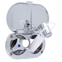 Trinidad Transom Shower Cold Only, Chrome Cup & Lid, Hammer-Head Arctic White Sprayer, 6' White Rubber Hose, Chrome Trinidad Handle image number 1