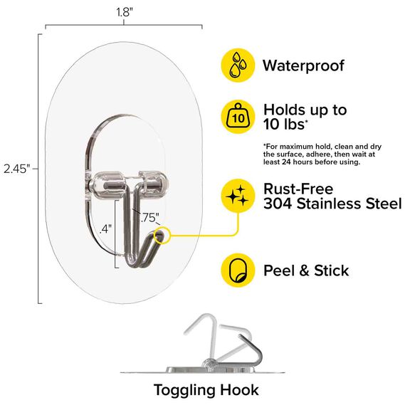 Sticky Hooks - Medium, 10 Pack image number 2