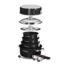 Professional Series Gourmet Nesting 10-Piece Jet Black Stainless Steel Induction Cookware Set with Ceramica&reg; Non-Stick image number 1