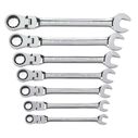 7 Piece 72-Tooth 12 Point Flex Head Ratcheting Combination SAE Wrench Set image number 1