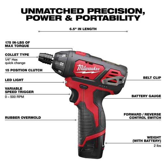 M12&trade; 1/4 in. Hex Screwdriver image number 1
