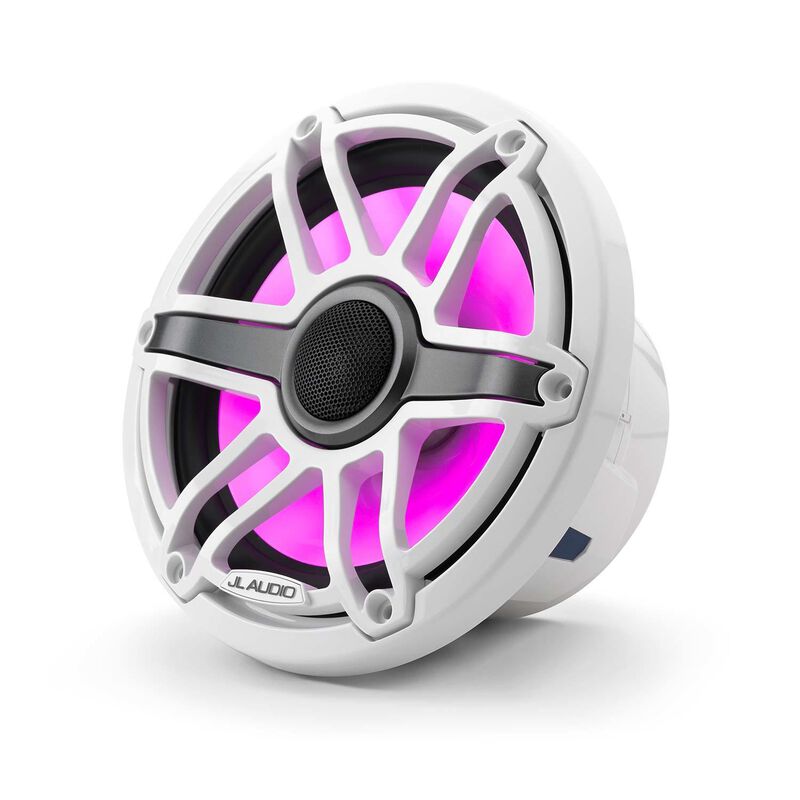 M6-770X-S-GwGw-i 7.7" Marine Coaxial Speakers, White Sport Grilles with RGB LED Lighting image number 3