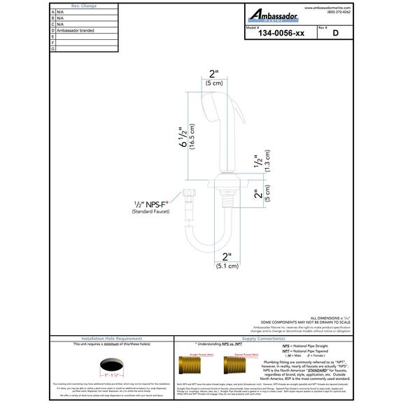 Deck-Mount Sprayer Large Warm White Sprayer No Hook, 10' White Rubber Hose, Low Profile Holder image number 3