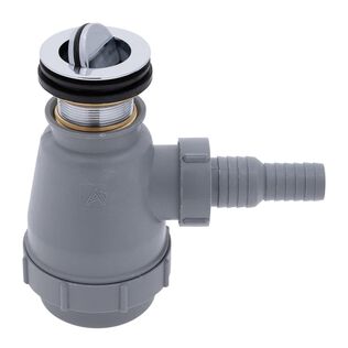 1-1/2" Drain, Flip Trap Sink Drain no Overflow, 3/4" & 1" Hose Barb Chrome