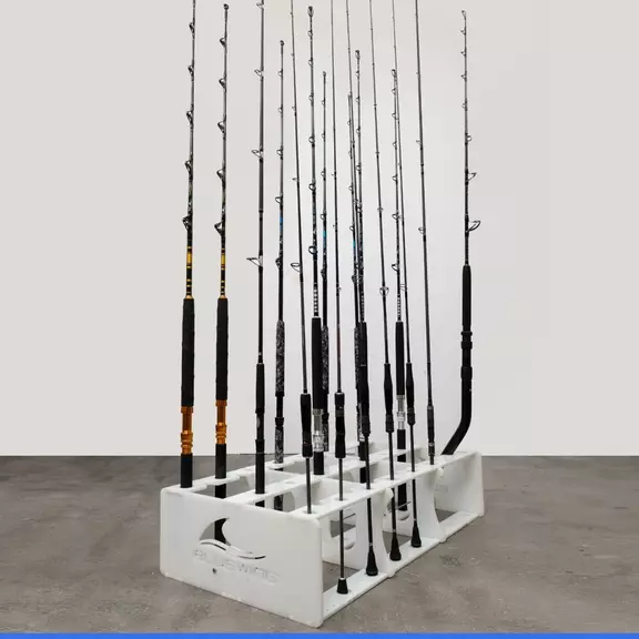 45 Fishing Rods Storage Rack Trolling Aluminum Bent Butt Rod Holder for Rods and Reel Combos image number 6