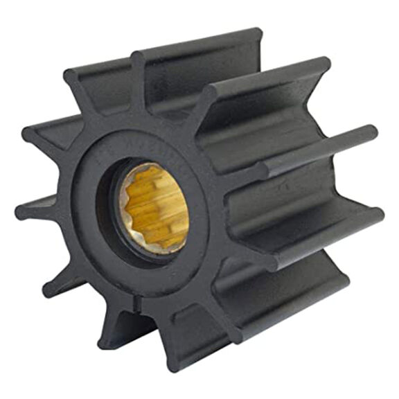Neoprene Impeller, 3-3/4" x 2-1/2" x 1", 7 Drive, Brass Insert, 12 Blades image number 0