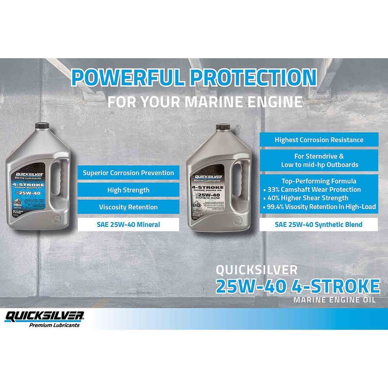 QUICKSILVER 25W40 Synthetic Marine Engine Oil, 1 Gallon West Marine