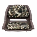 8WD139CLS-B-733 Molded Fishing Boat Seat with Cordura Camo Cushion Pads, Brown Shell / Realtree Max 5 image number 1