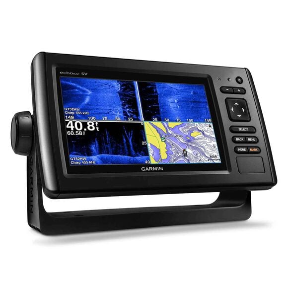 echoMAP&trade; CHIRP 73sv Fishfinder/Chartplotter Combo with ClearV&uuml;/SideV&uuml; Transducer and LakeV&uuml; Inland Charts image number 1