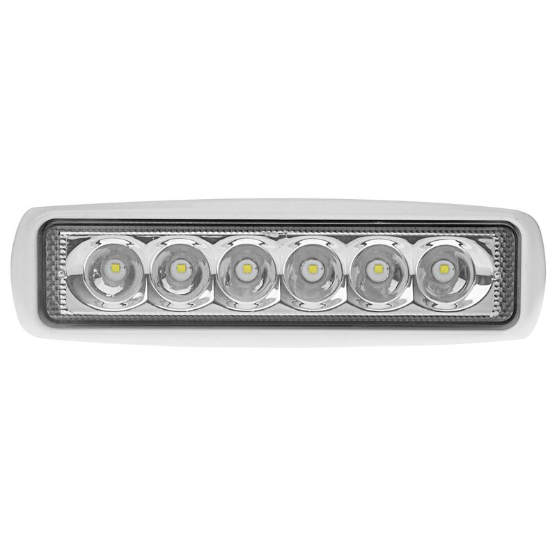 Six LED Aluminum Spreader/Docking Light with Stainless Steel Bracket, White image number 2