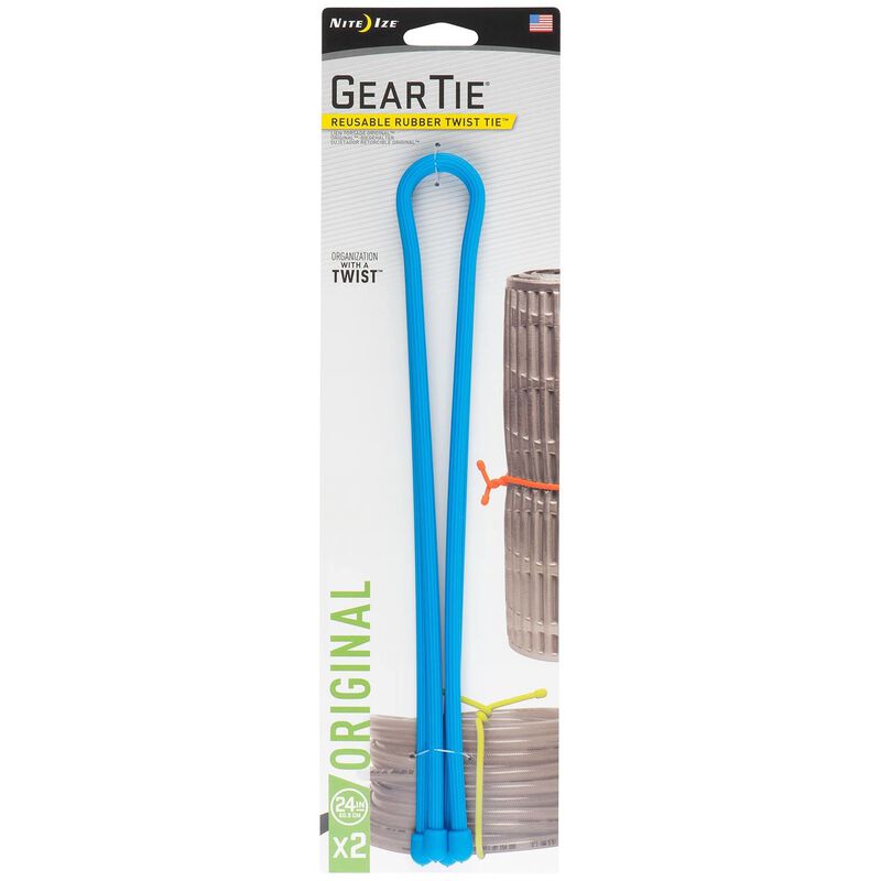24" Gear Tie® Reusable Rubber Twist Tie, 2-Pack image number null