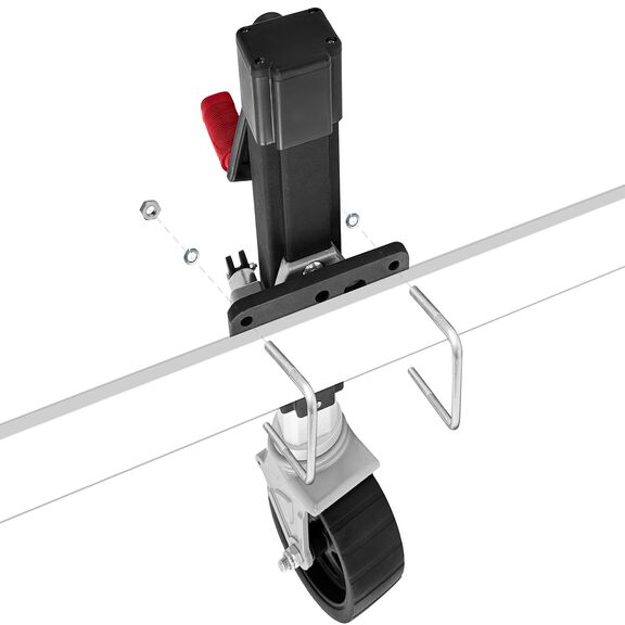 1800 lb. Warrior Marine Trailer Jack, Side Wind, Bolt-On Swivel Plate, with Wheel image number 5