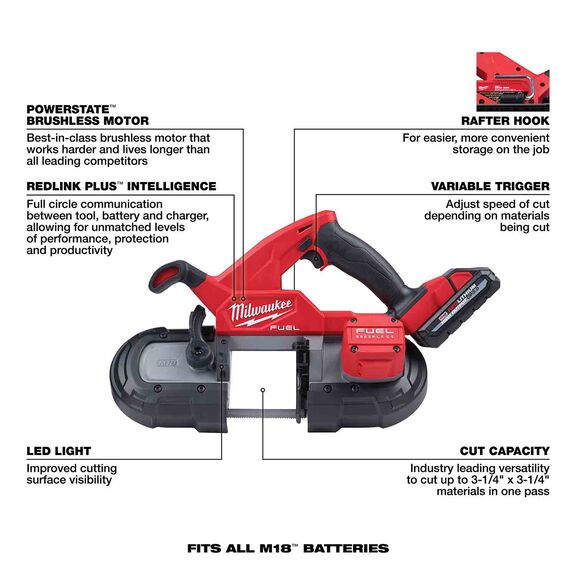 M18 FUEL&trade; Compact Band Saw Kit image number 1
