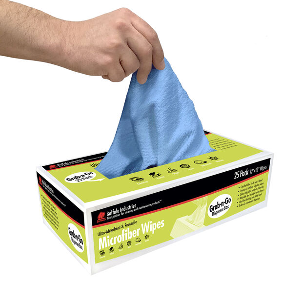 12" x 12" Microfiber Cleaning Cloths, Box of 25 image number 1