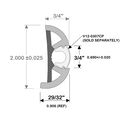 Rub Rail SuproFlex Semi-Rigid Vinyl Medium, 2" X 29/32", 60' image number 1
