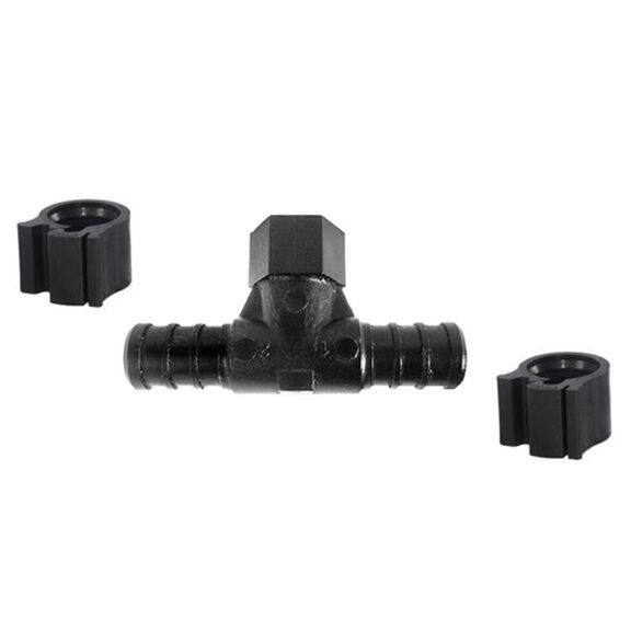 PEXlock Tee for Ice Maker/Filter  1/2"barb x 1/2"Barb x 1/8" FPT image number 0