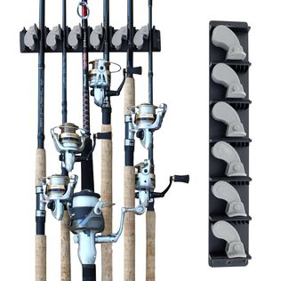 6 Fishing Rod Wall Rack One - Piece Design