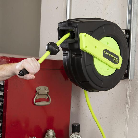 Flexzilla Pro Enclosed Plastic Retractable Air Hose Reel 3/8" 50' image number 1
