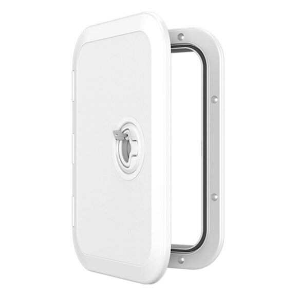 SEAFLO 14.76" x 14.53" White Locking Rectangular Deck Access Hatch image number 0