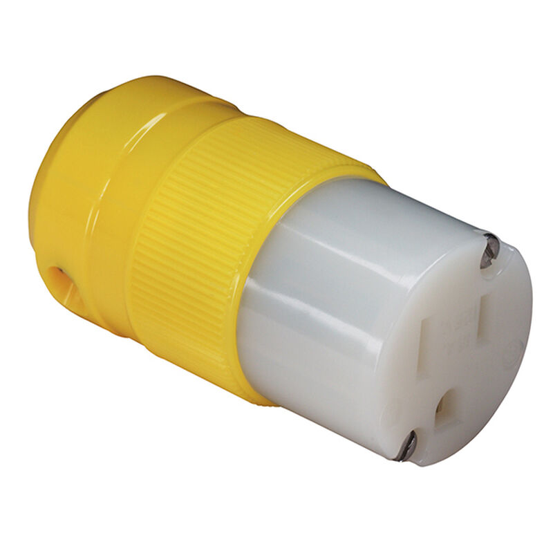 Nylon Female Connector, 15A 125V, Yellow image number 0