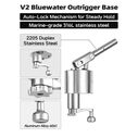 BLUEWING 2-Pack Bluewater Outrigger Base Silver - Blue Marlin 98 image number 1