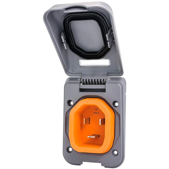 Inlet, 30A 125V, Plastic, Gray image number 0