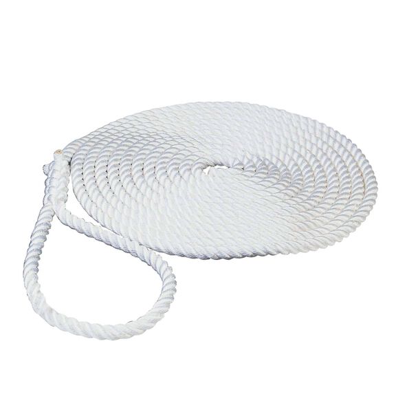 Premium Prespliced Three-Strand Nylon Dock Lines, White image number 0