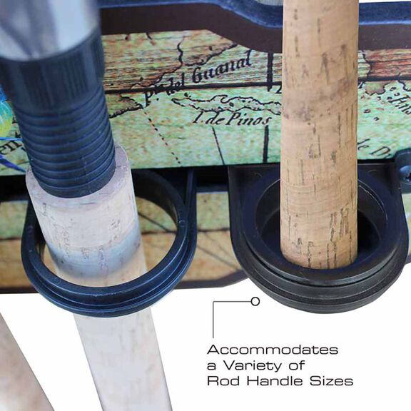 Guy Harvey Ancient Map 6 Rod Wall Rack image number 3