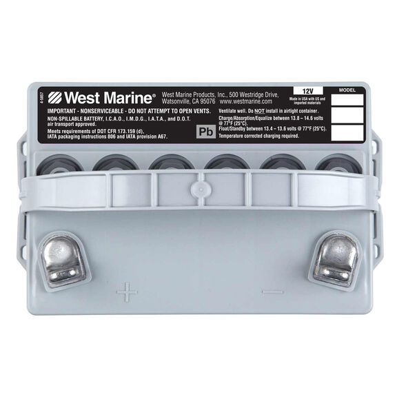 Group U1 Deep Cycle Marine Gel Battery, 31 Amp Hours, 200 Cold Cranking Amps, 290 Marine Cranking Amps, 44 Reserve Minutes image number 1