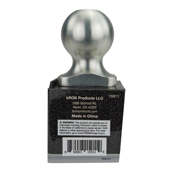 Trailer Hitch Ball bD 2" x 3/4" x 2 3/8" long Plastic Base HD image number 2