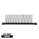 3/8" Metric Deep Well Sockets with FOUR FLAT&trade; Sides, 10 Piece image number 0