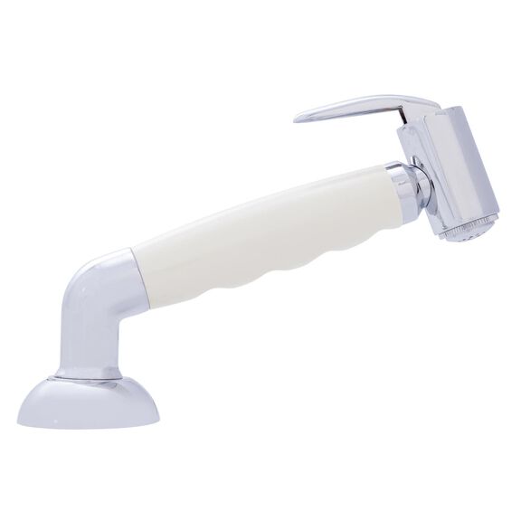 Deck-Mount Sprayer Hammer-Head Warm White Sprayer w/Elbow, 6' Stainless Steel Hose, Elite Holder image number 2