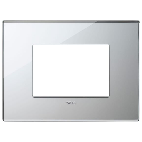 Vimar Eikon Total Look 22653.75 3-Module Cover Plate, Dark Brown Leather image number 0